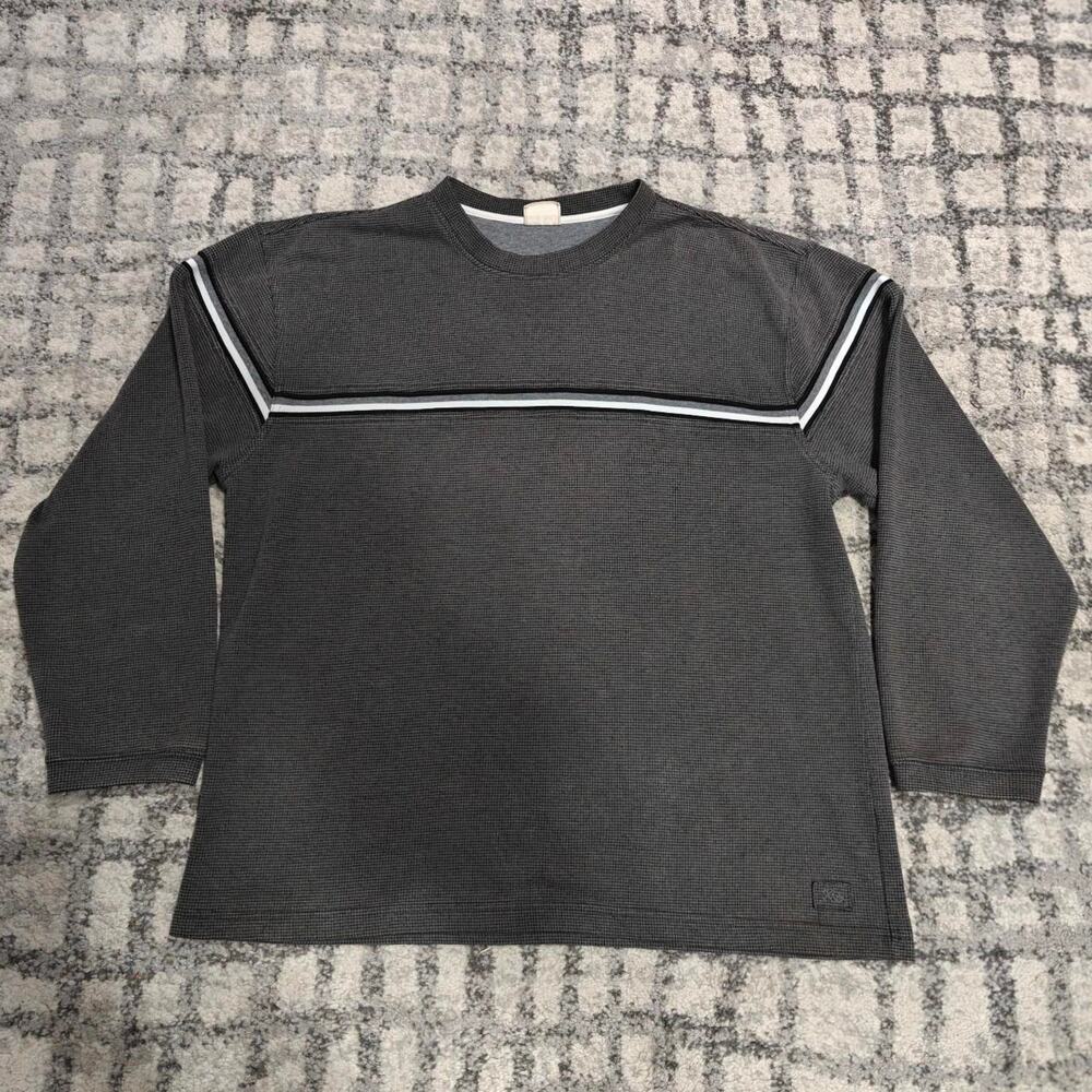 Vintage 2000s Y2K Xtreme gear xg mens gray waffle knit sweater lined skater
